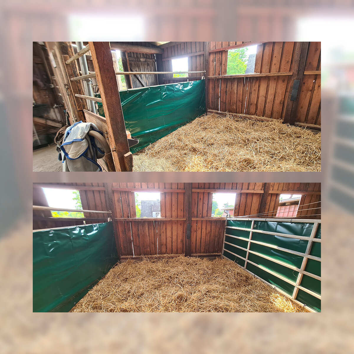 PVC Plane 900 g/m² - moosgrün - Panelabdeckung Pferdestall