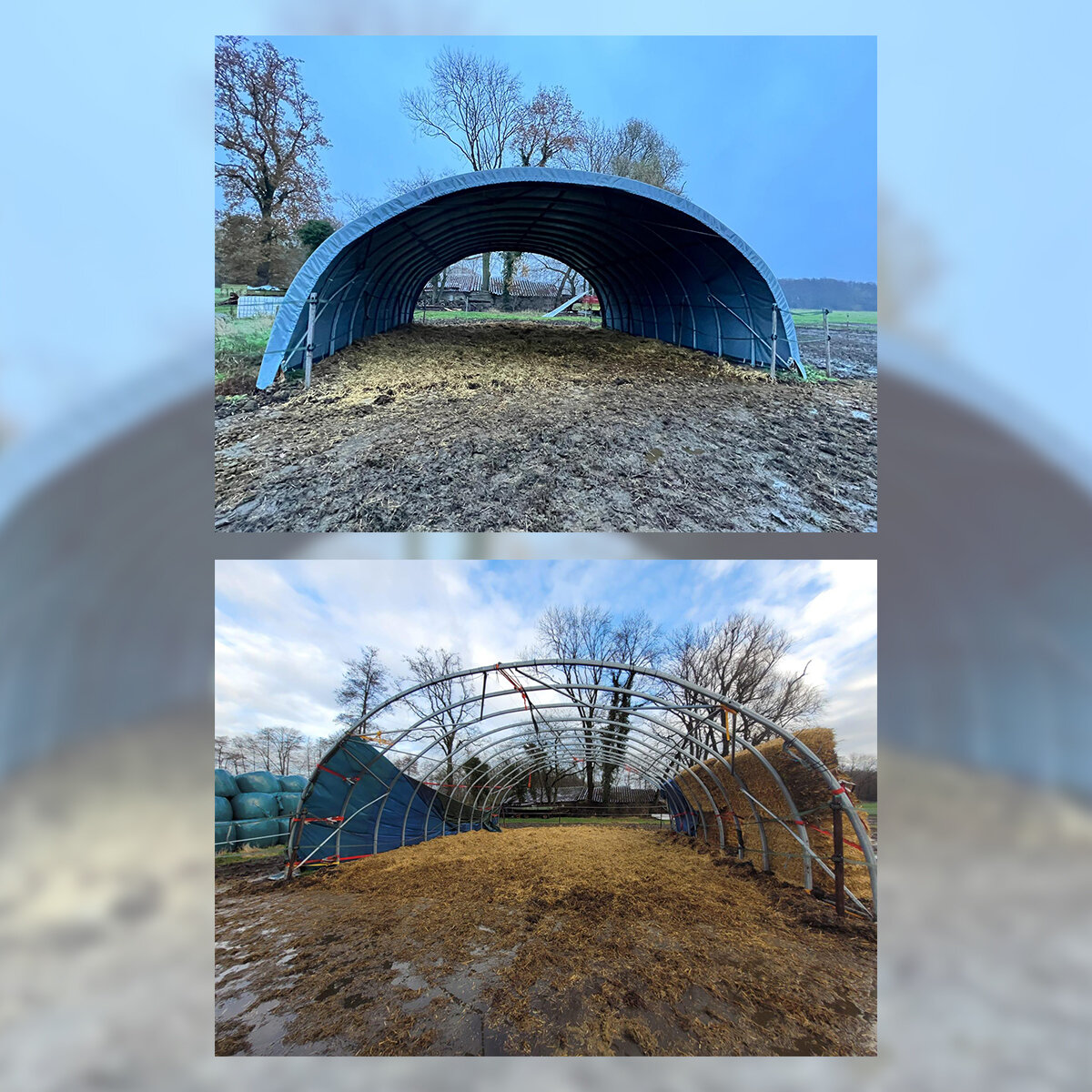 PVC Plane 900 g/m² - hellgrau - Pferdeunterstand