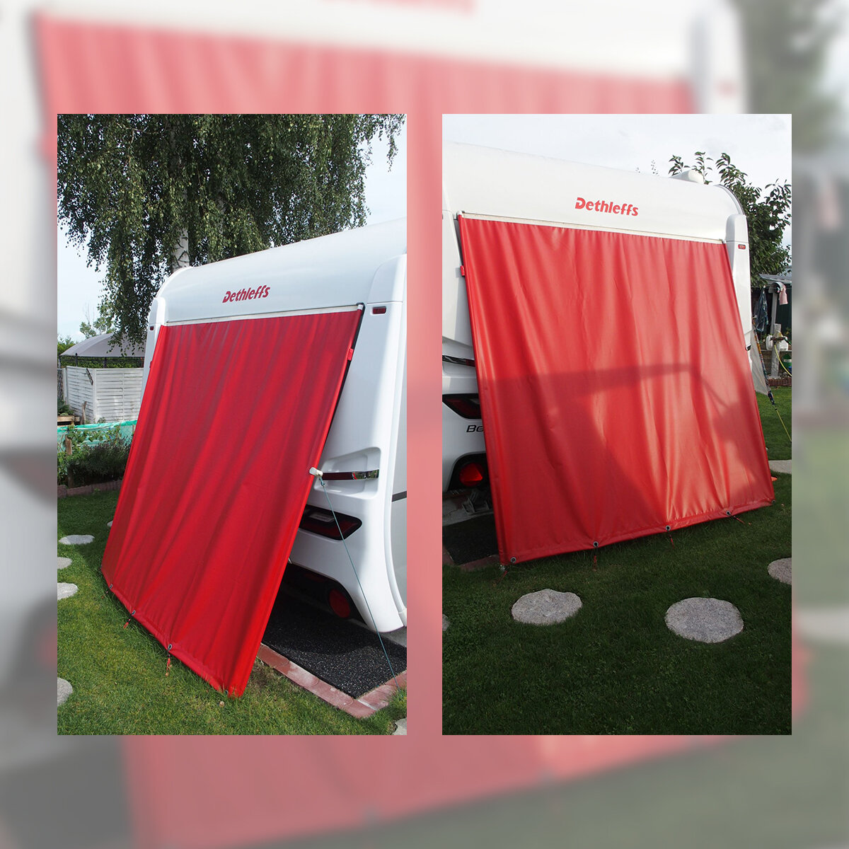 PVC Plane 600 g/m² - karminrot - Schutzplane Heck Wohnwagen