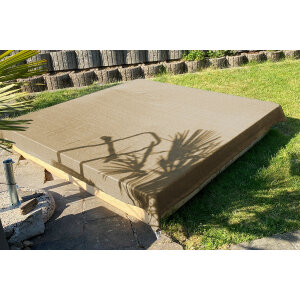 Sandkastenabdeckung 230 g/qm - mit Kette beige 2,25 m x 2,25 m