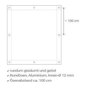 Abdeckplane - Gewebeplane 140 g/qm - weiß-transluzent - schwer entflammbar (DIN 4102-B1) - nur ganze VE