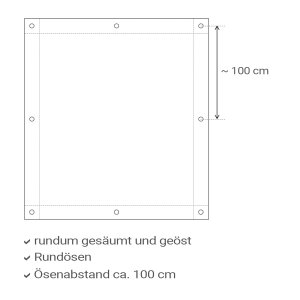 HDPE Gewebeplane - Abdeckplane - 180 g/qm - nach Maß