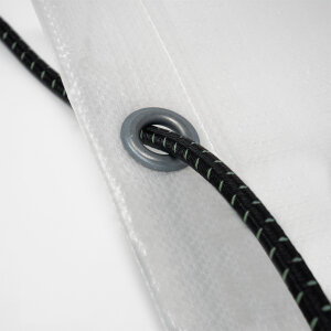 PP-Abdeckplane steif - 400 g/qm - transparent - nach Maß - mit Gummiseil