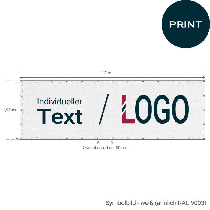 Tennisblende Colour - 1,92 m x 12 m - bedruckt