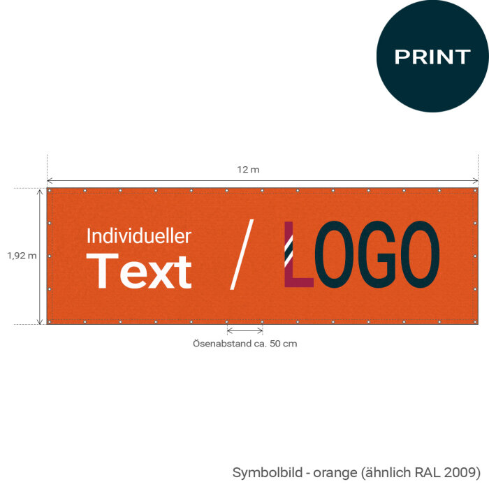 Tennisblende Colour - 1,92 m x 12 m - bedruckt
