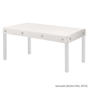PVC Tisch-Abdeckhaube mit 20 cm Abhang - rechteckig - 600 g/m² - mit Saum und Ösen - nach Maß