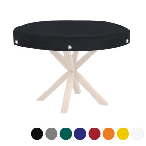 PVC Tisch-Abdeckhaube mit 20 cm Abhang - rund - 600 g/m² - mit Saum und Ösen - nach Maß