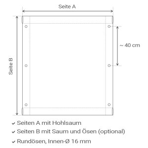 Gummierte Sandkastenabdeckung 260 g/m² - zum Aufrollen - nach Maß