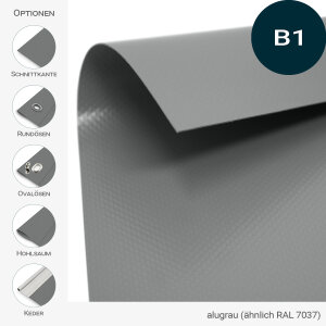 PVC Plane stark - trapezförmig gleichschenklig - 650 g/m² - nach Maß - schwer entflammbar (DIN 4102 B1)