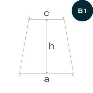 PVC Plane stark - trapezförmig gleichschenklig - 650 g/m² - nach Maß - schwer entflammbar (DIN 4102 B1)