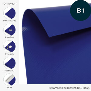 PVC Plane extrastark - trapezförmig gleichschenklig - 900 g/m² - nach Maß - schwer entflammbar (DIN 4102 B1)