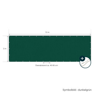 Tennisblende dunkelgrün inkl. 56 Simplexhaken