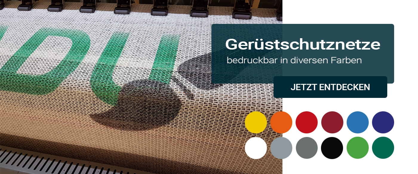 Bedruckbare Gerüstschutznetze